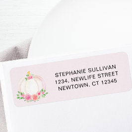 Etiqueta Endereço de devolução cor-de-rosa do Chá de fralda