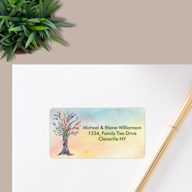 Etiqueta Endereço de devolução da árvore da família (Criador carregado)