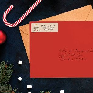 Etiqueta Endereço de devolução da árvore de Natal do Charm