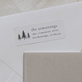 Etiqueta Endereço de devolução da árvore de pinheiro preto 