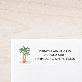 Etiqueta Endereço de devolução da árvore Palm