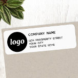 Etiqueta Endereço de devolução da empresa de logotipo simpl<br><div class="desc">Adicione seu próprio logotipo e nome e endereço da empresa a este simples,  minimalista e profissional carimbo de endereço de retorno para representar sua marca.</div>