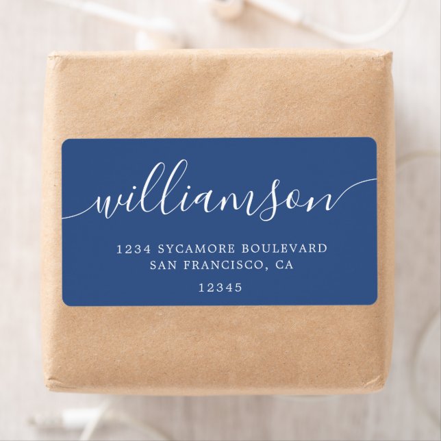Etiqueta Endereço de devolução da família azul clássica mod (Insitu)