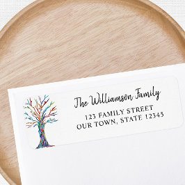 Etiqueta Endereço de devolução da família de árvore da famí