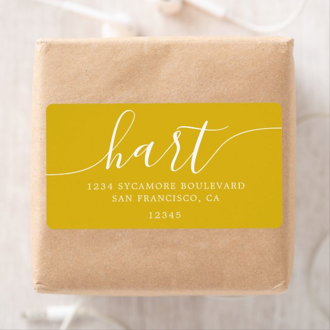 Etiqueta Endereço de Devolução da Família de Script Amarelo (Insitu)