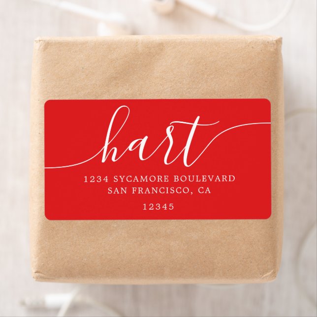 Etiqueta Endereço de devolução da família vermelha brilhant (Insitu)