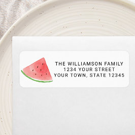 Etiqueta Endereço de devolução da família Watermelon