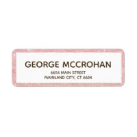 Endereço de devolução da folha cor-de-rosa brilhan