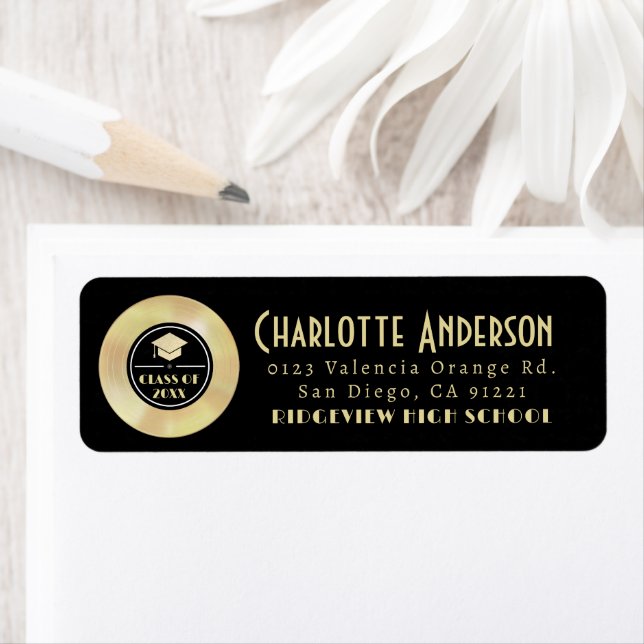 Etiqueta Endereço de devolução da graduação do disco Dourad (Insitu)