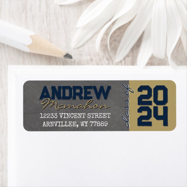 Etiqueta Endereço de devolução da graduação do quadro de re (Insitu)