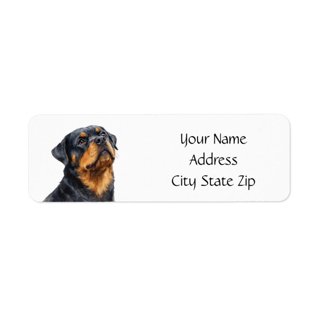 Etiqueta Endereço de devolução da raça Rottweiler ou Rotti (Frente)
