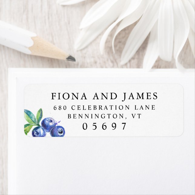 Etiqueta Endereço de Devolução de Aromas Azuis de Aquarela (Insitu)