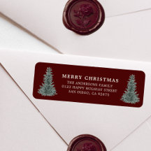 Endereço de Devolução de Árvore de Natal Aquarela