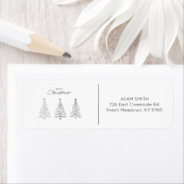 Etiqueta Endereço de devolução de árvores de Natal minimali