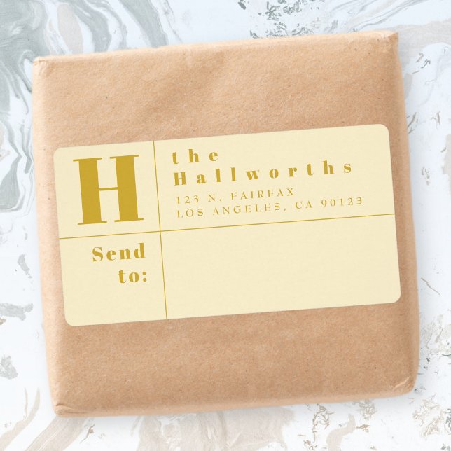 Etiqueta Endereço de Devolução de Blocos Negrito Moderno de (Criador carregado)