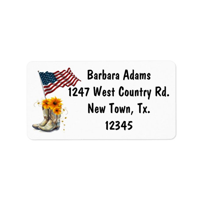 Etiqueta Endereço de Devolução de Botas Country American (Frente)