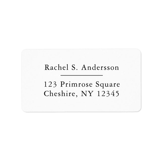 Etiqueta Endereço de devolução de branco moderno minimalist (Frente)