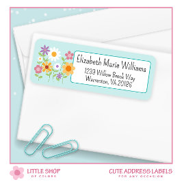 Etiqueta Endereço de Devolução de Buquê Floral