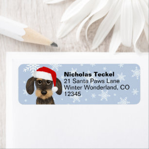 Etiqueta Endereço de Devolução de Cachorro de Natal Wirehai