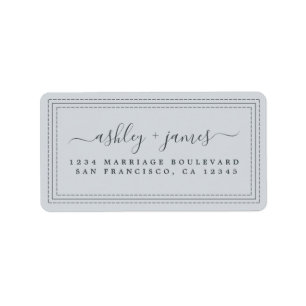 Etiqueta Endereço de Devolução de Casamento Azul Pastel