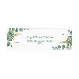 Etiqueta Endereço de Devolução de Casamento Botânico Elegan