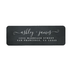 Etiqueta Endereço de Devolução de Casamento ChalkBoard de S