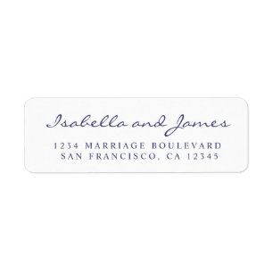 Etiqueta Endereço de Devolução de Casamento de Nomes de 