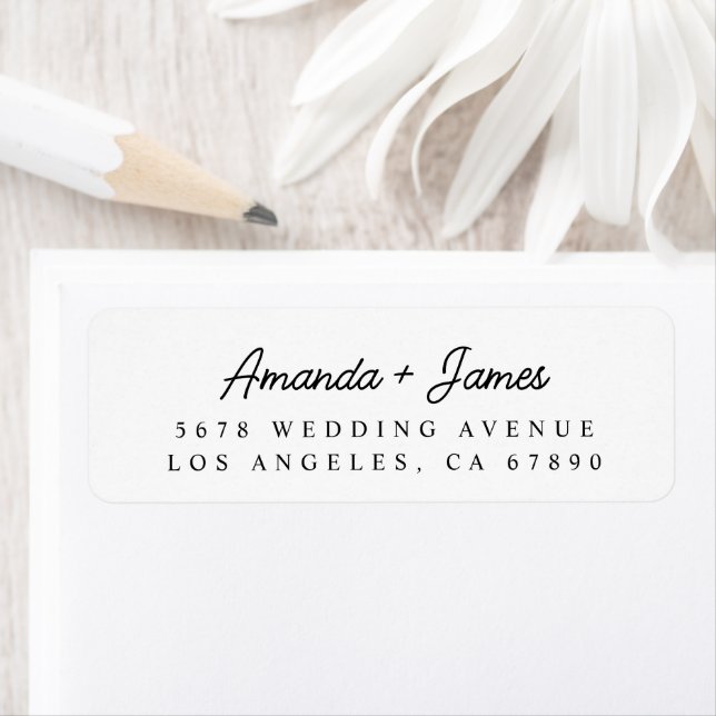 Etiqueta Endereço de Devolução de Casamento em Letra Elegan (Insitu)