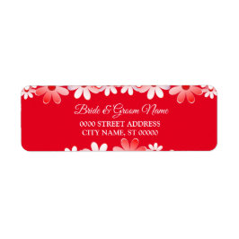 Etiqueta Endereço de Devolução de Casamento Floral Branco V