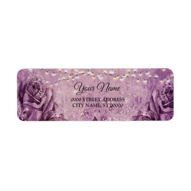 Etiqueta Endereço de Devolução de Casamento Floral Rosa Rox (Frente)