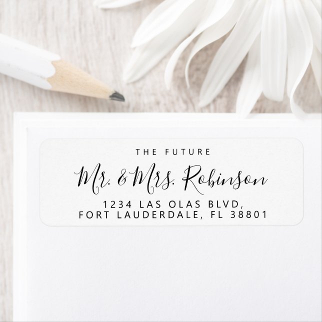 Etiqueta Endereço de Devolução de Casamento Futuro Sr e Sra (Insitu)