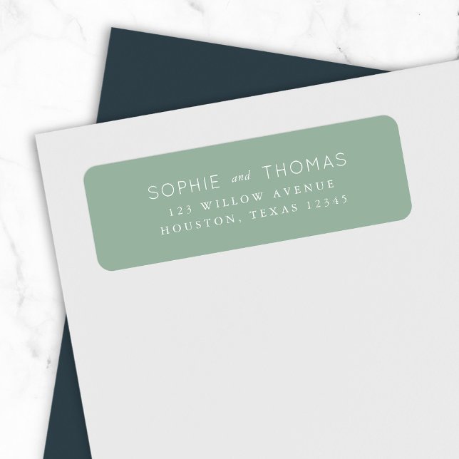 Etiqueta Endereço de devolução de casamento Light Sage (Criador carregado)