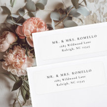 Endereço de Devolução de Casamento Minimalista Sim
