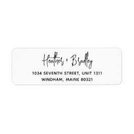 Etiqueta Endereço de devolução de casamento preto e branco 