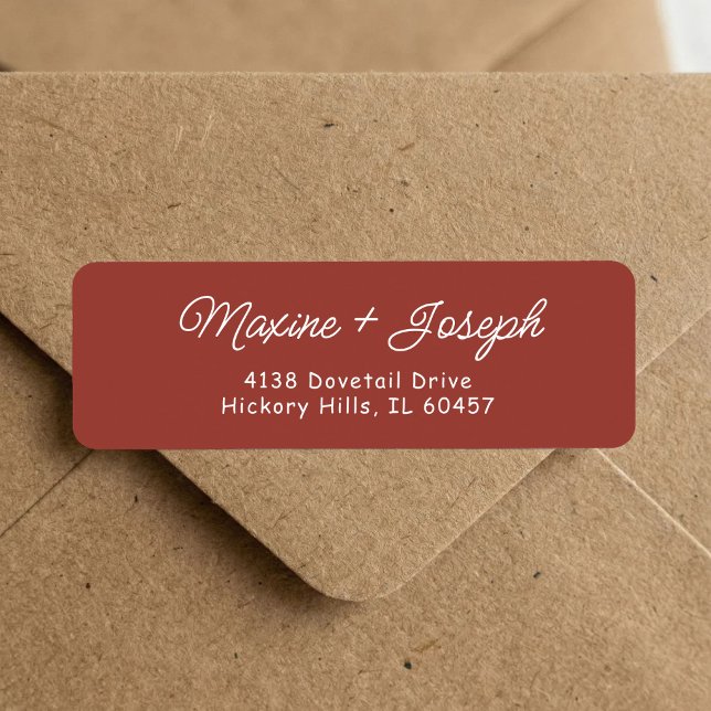 Etiqueta Endereço de Devolução de Casamento Retro Vermelho  (Retro red and white wedding return address label brings nostalgic style to your mail.)