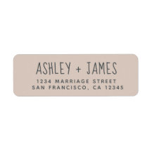 Endereço de Devolução de Casamento Roxo de Script 