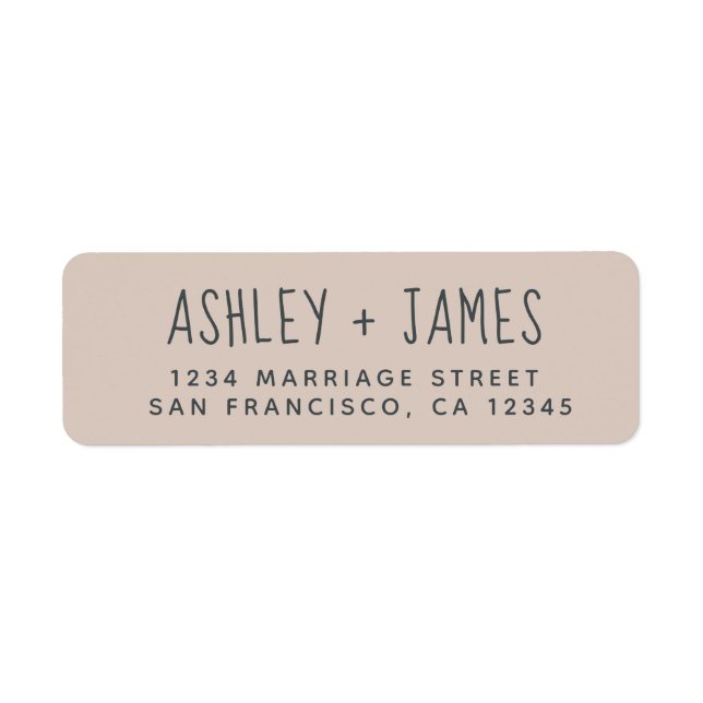 Etiqueta Endereço de Devolução de Casamento Roxo de Script  (Frente)