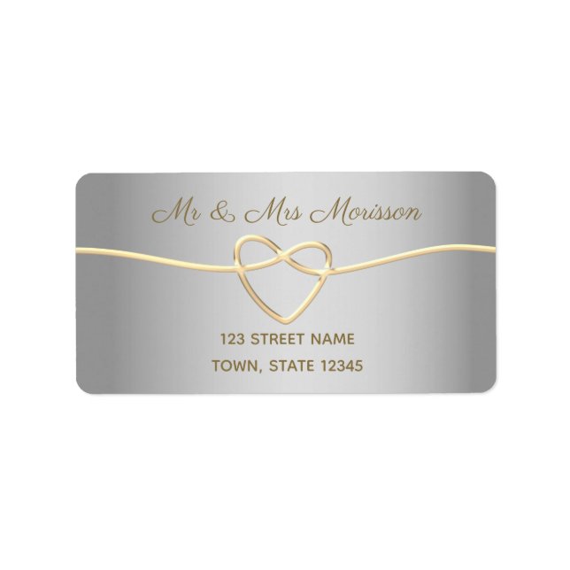 Etiqueta Endereço de Devolução de Casamento Silver (Frente)
