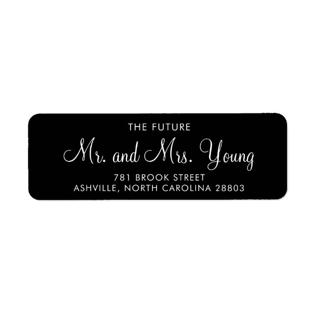 Etiqueta Endereço de Devolução de Casamento Simples em Letr (Frente)