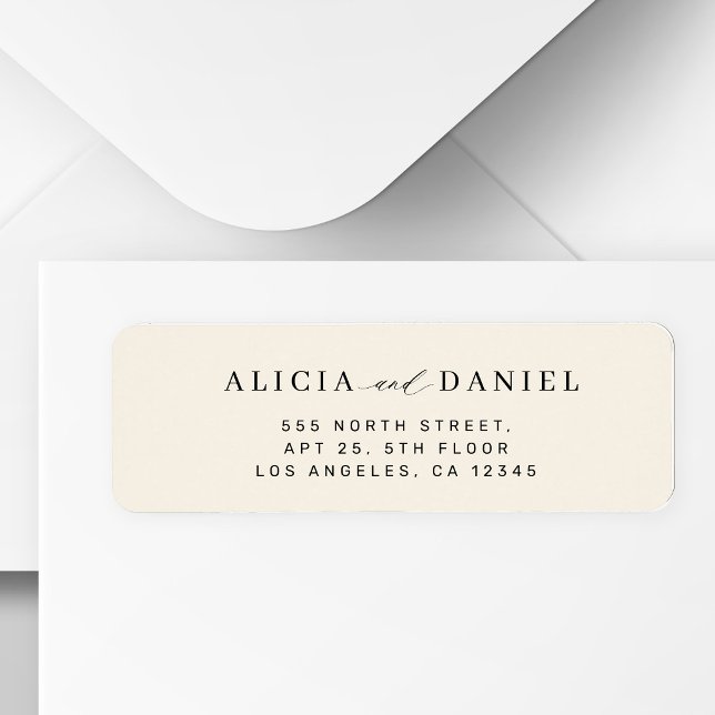 Etiqueta Endereço de devolução de casamento simples minimal (Criador carregado)