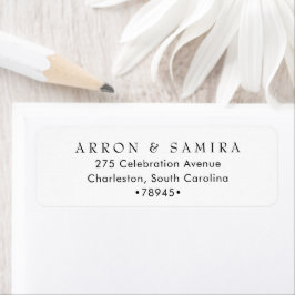 Etiqueta Endereço de Devolução de Casamento Simples Moderno