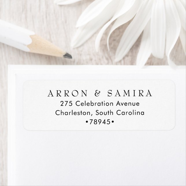 Etiqueta Endereço de Devolução de Casamento Simples Moderno (Insitu)