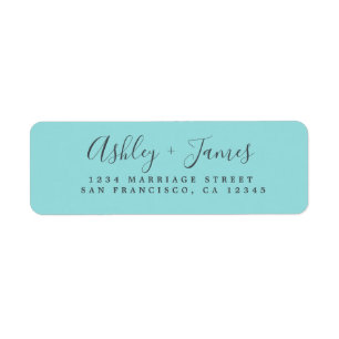 Etiqueta Endereço de devolução de casamento Turquoise do