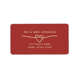 Etiqueta Endereço de devolução de casamento vermelho simple
