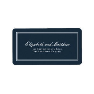 Etiqueta Endereço de Devolução de Casamentos Elegantes Clás