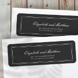 Etiqueta Endereço de Devolução de Casamentos Elegantes Clás<br><div class="desc">Composto de simples quadros revestidos de hetero com script cursivo clássico e tipografia serif. Esses elementos são simples,  eternos e clássicos. Este foi projetado pelo White Paper Birch Co. exclusivo para Zazzle. Disponível aqui: http://www.zazzle.com/store/whitepaperbirch</div>
