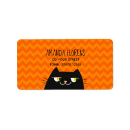 Etiqueta Endereço de devolução de Cat Preto