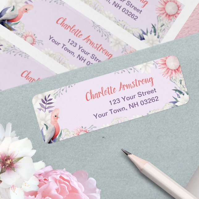 Etiqueta Endereço de Devolução de Chá de Bebê Lavanda Neutr (Enchanted Lavender Baby Shower Return Address Label ©Susanne Sachers - Sunny Mind 🌞)