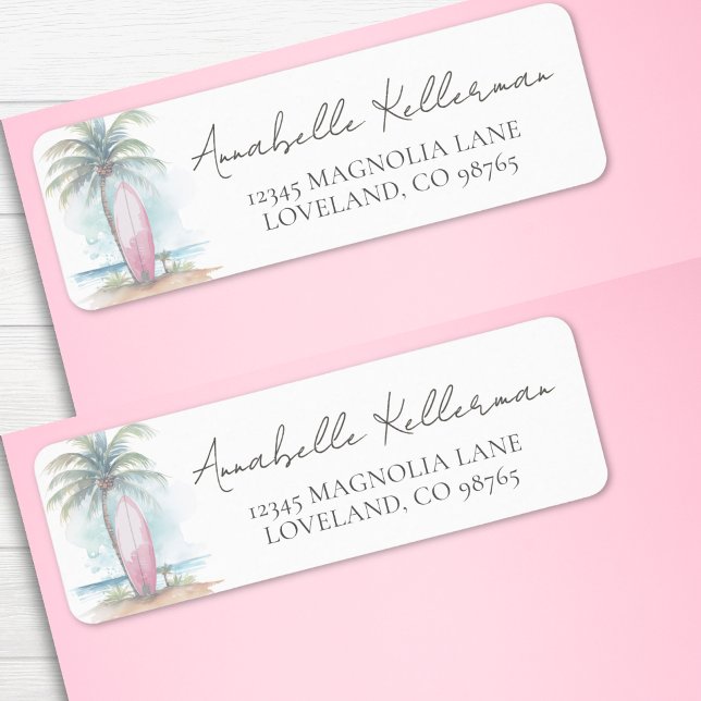 Etiqueta Endereço de Devolução de Chá de Bebê na Praia (Beach Baby Shower Return Address label)