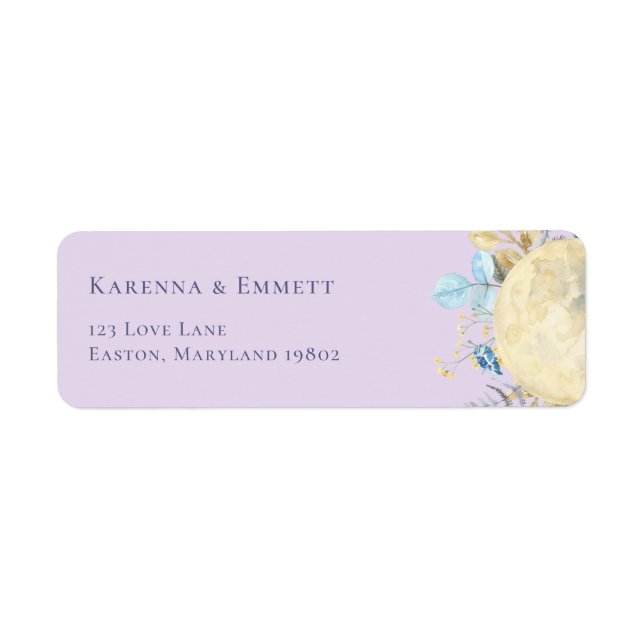 Etiqueta Endereço de Devolução de Chuvada de Bebê Rojxo Lua (Frente)